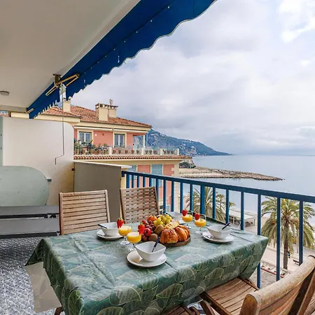 Le Soleia - Spacious 3p - Beachfront - Parking Menton